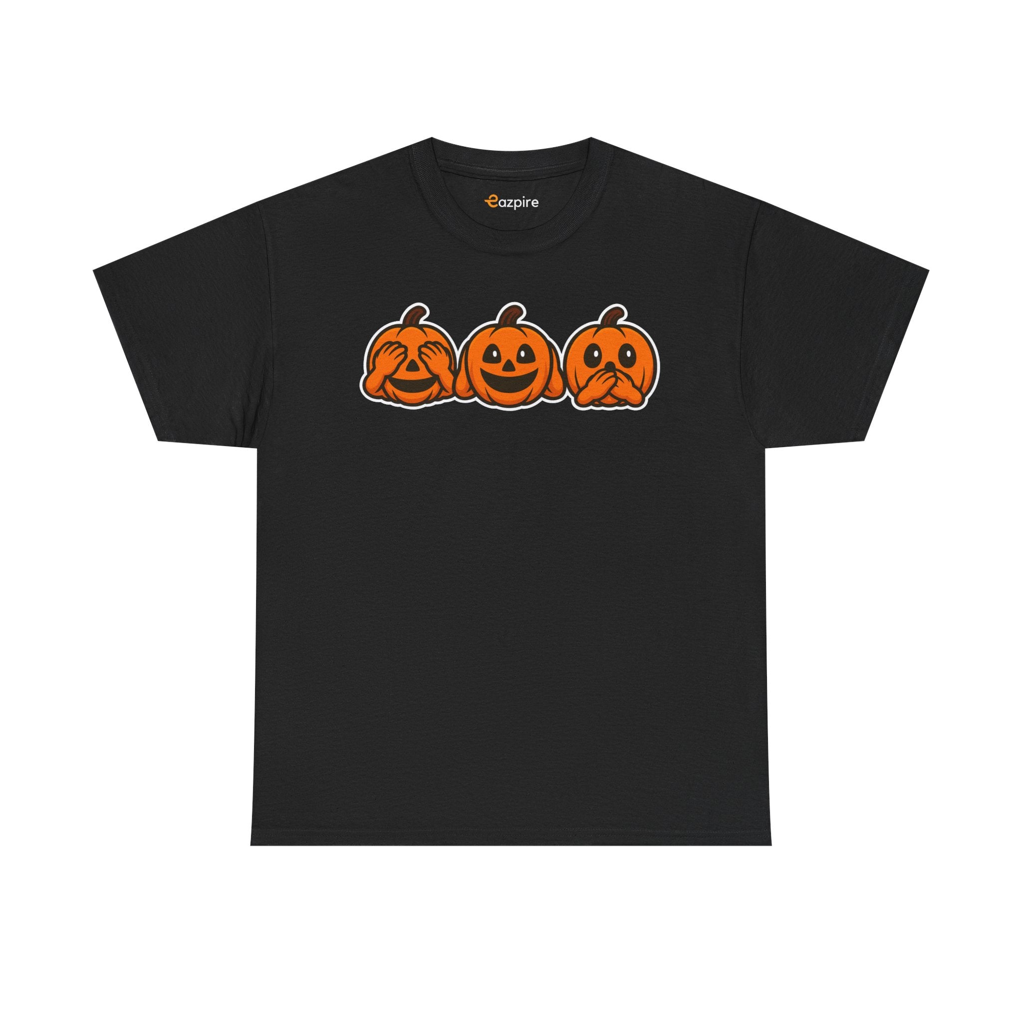 Unisex Cotton T-Shirt - See No Evil Pumpkin Tee – Cozy Fall Sweatshirt for Halloween Lovers