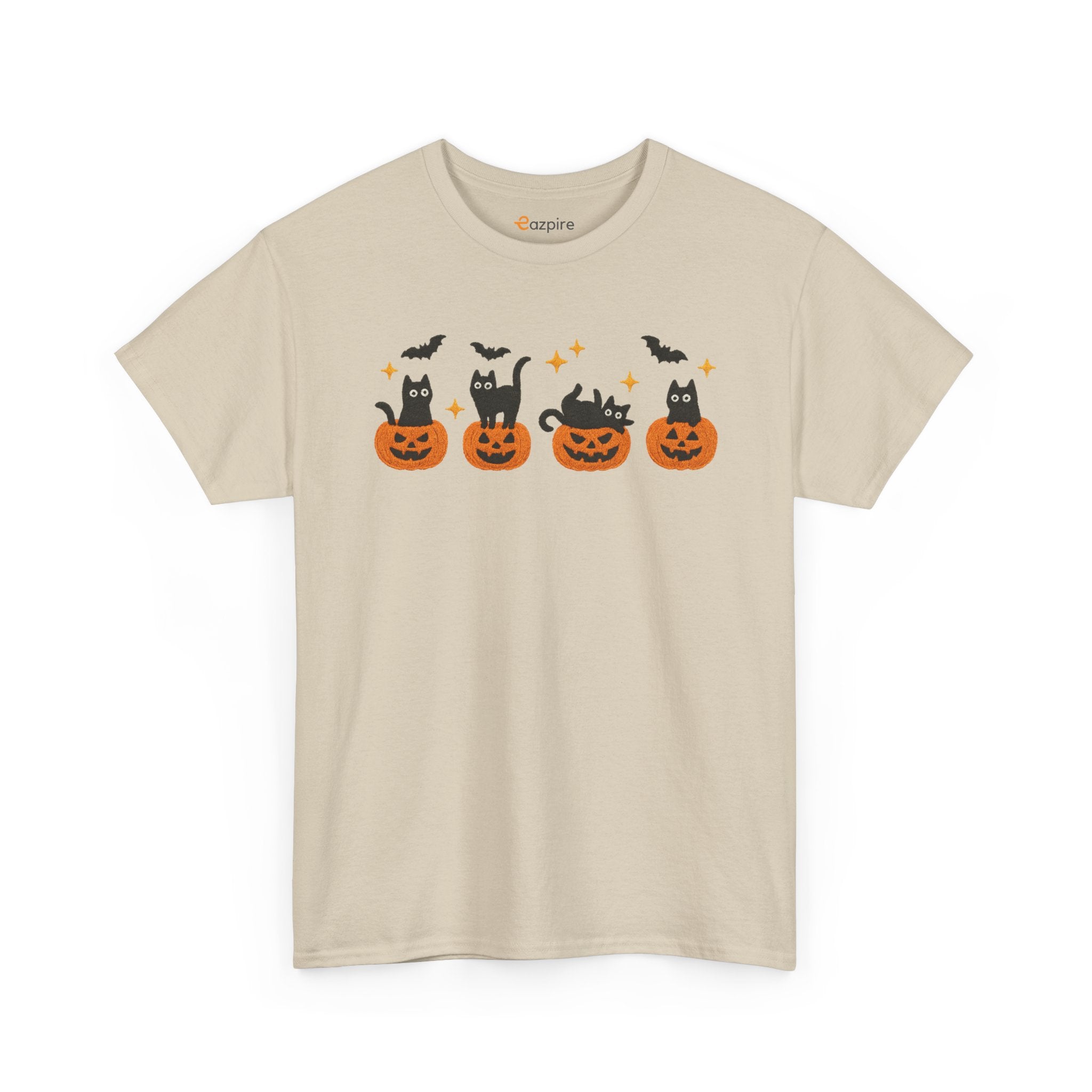 Halloween Cat & Pumpkin Tee - Cozy, Fun, Unisex T-Shirt for Cat Lovers, Spooky Season, Fall Parties, Gifts