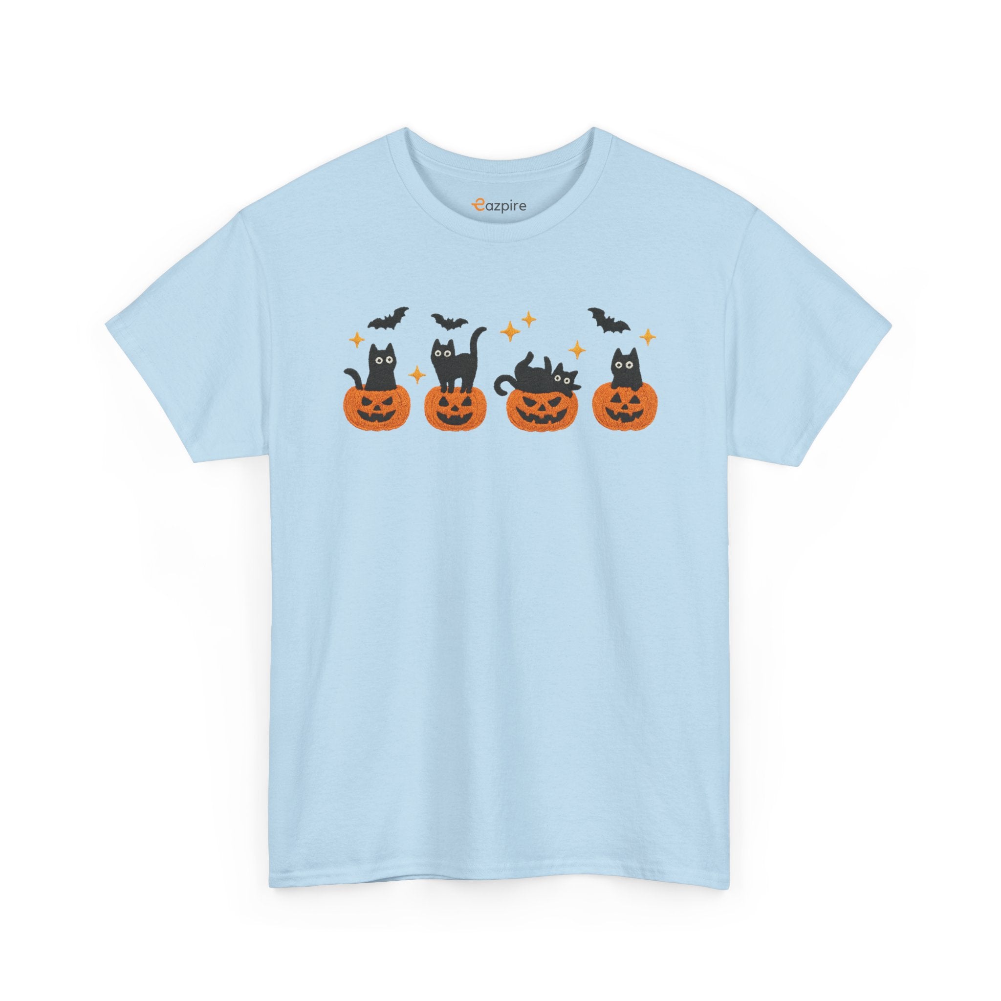Halloween Cat & Pumpkin Tee - Cozy, Fun, Unisex T-Shirt for Cat Lovers, Spooky Season, Fall Parties, Gifts