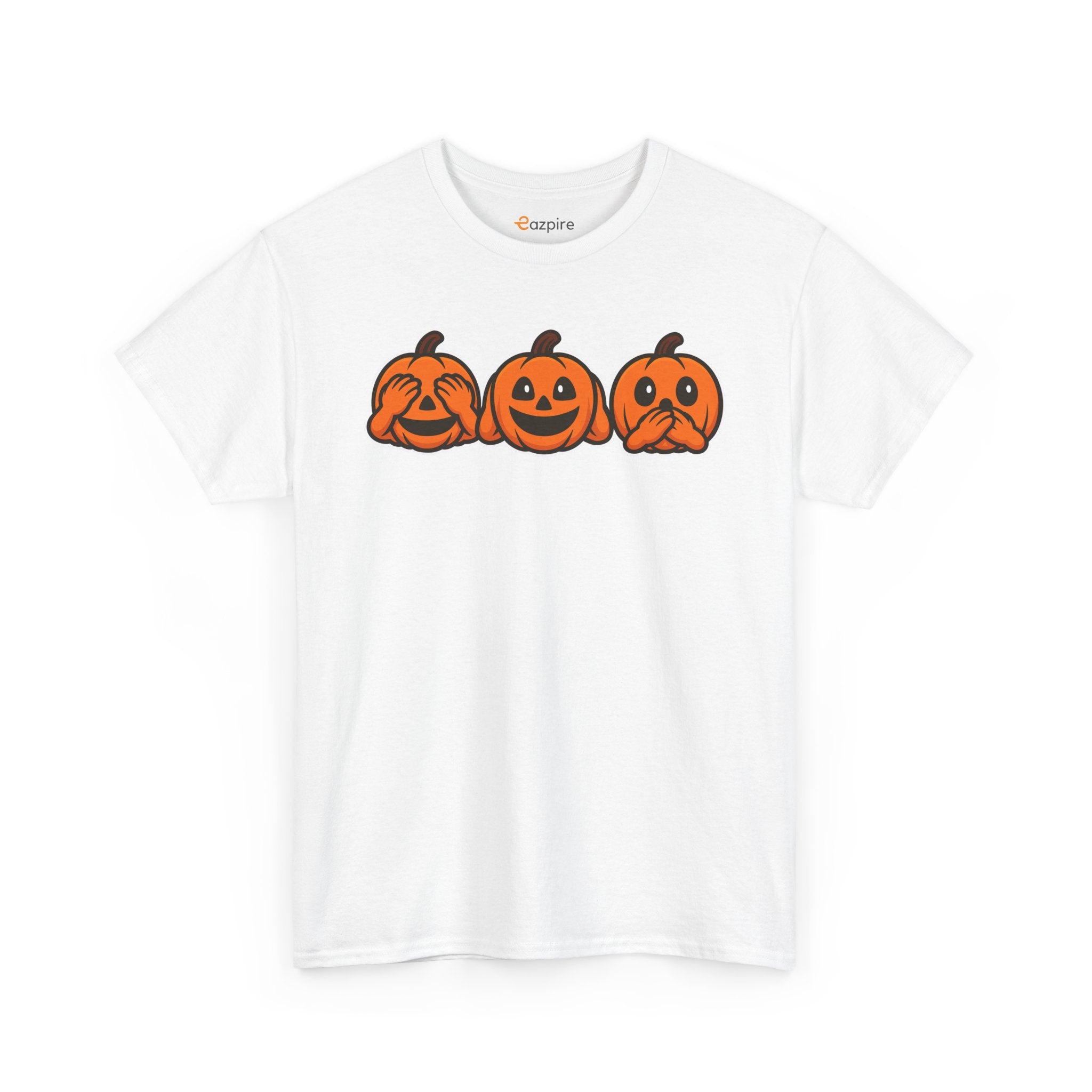 Unisex Cotton T-Shirt - See No Evil Pumpkin Tee – Cozy Fall Sweatshirt for Halloween Lovers