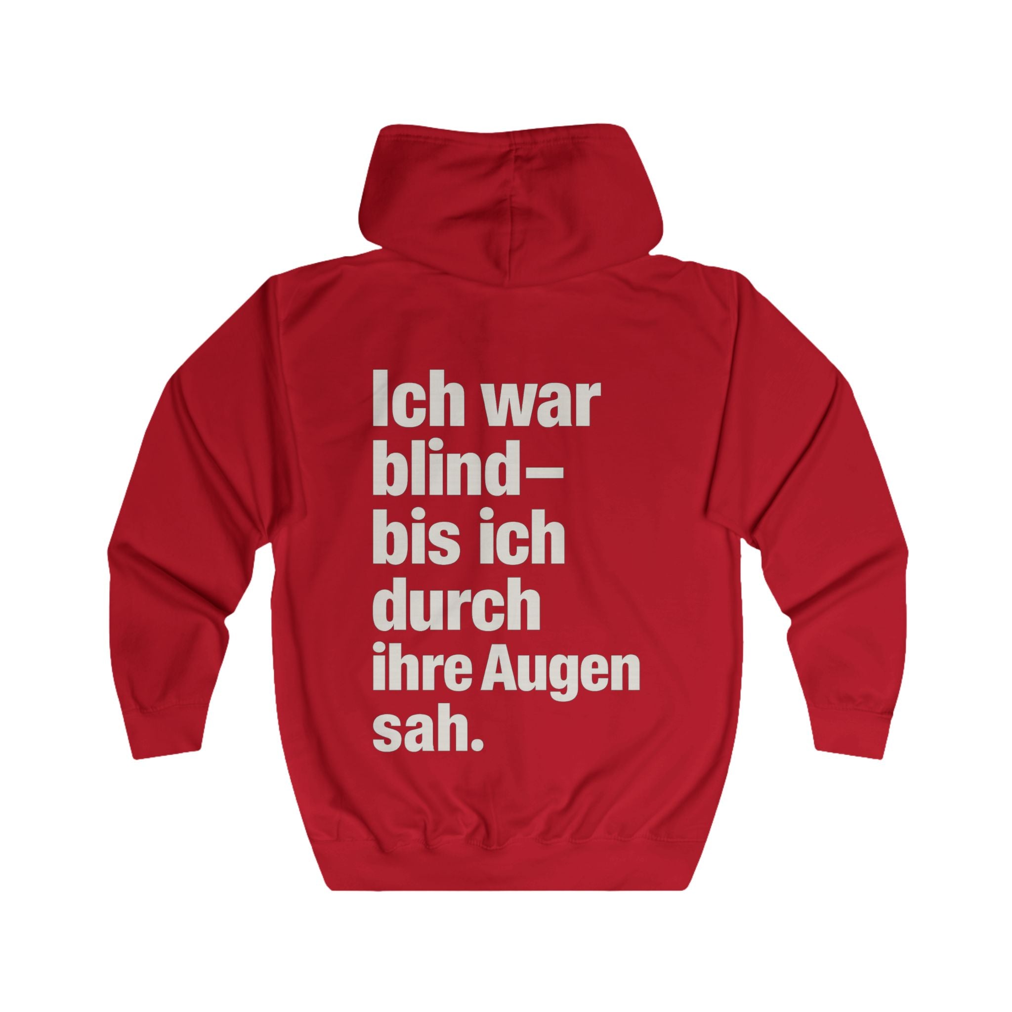 Full Zip-Up Hoodie - Ich war blind - bis ich durch ihre Augen sah. - Vegan Statement