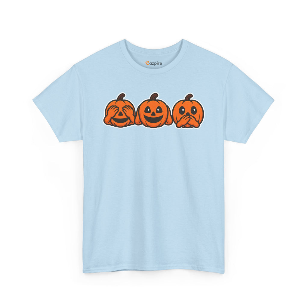 Unisex Cotton T-Shirt - See No Evil Pumpkin Tee – Cozy Fall Sweatshirt for Halloween Lovers