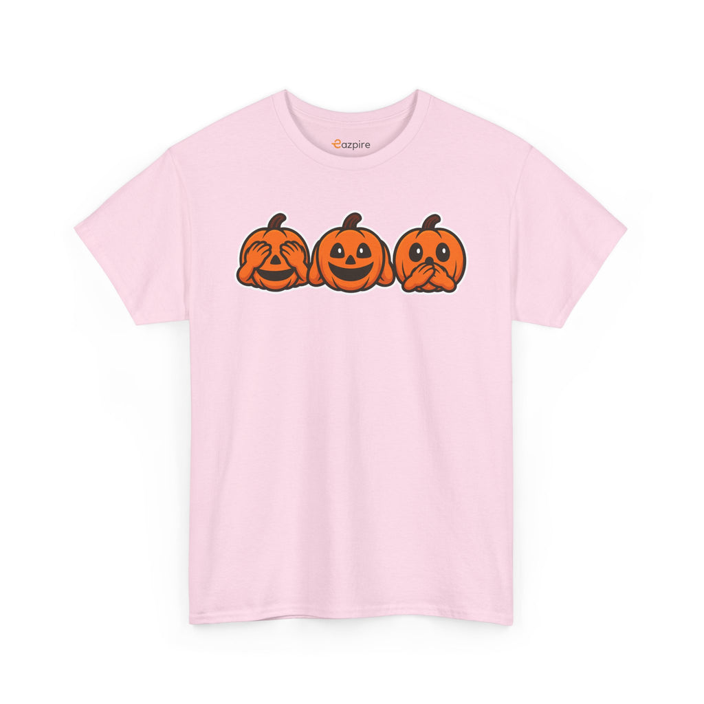 Unisex Cotton T-Shirt - See No Evil Pumpkin Tee – Cozy Fall Sweatshirt for Halloween Lovers