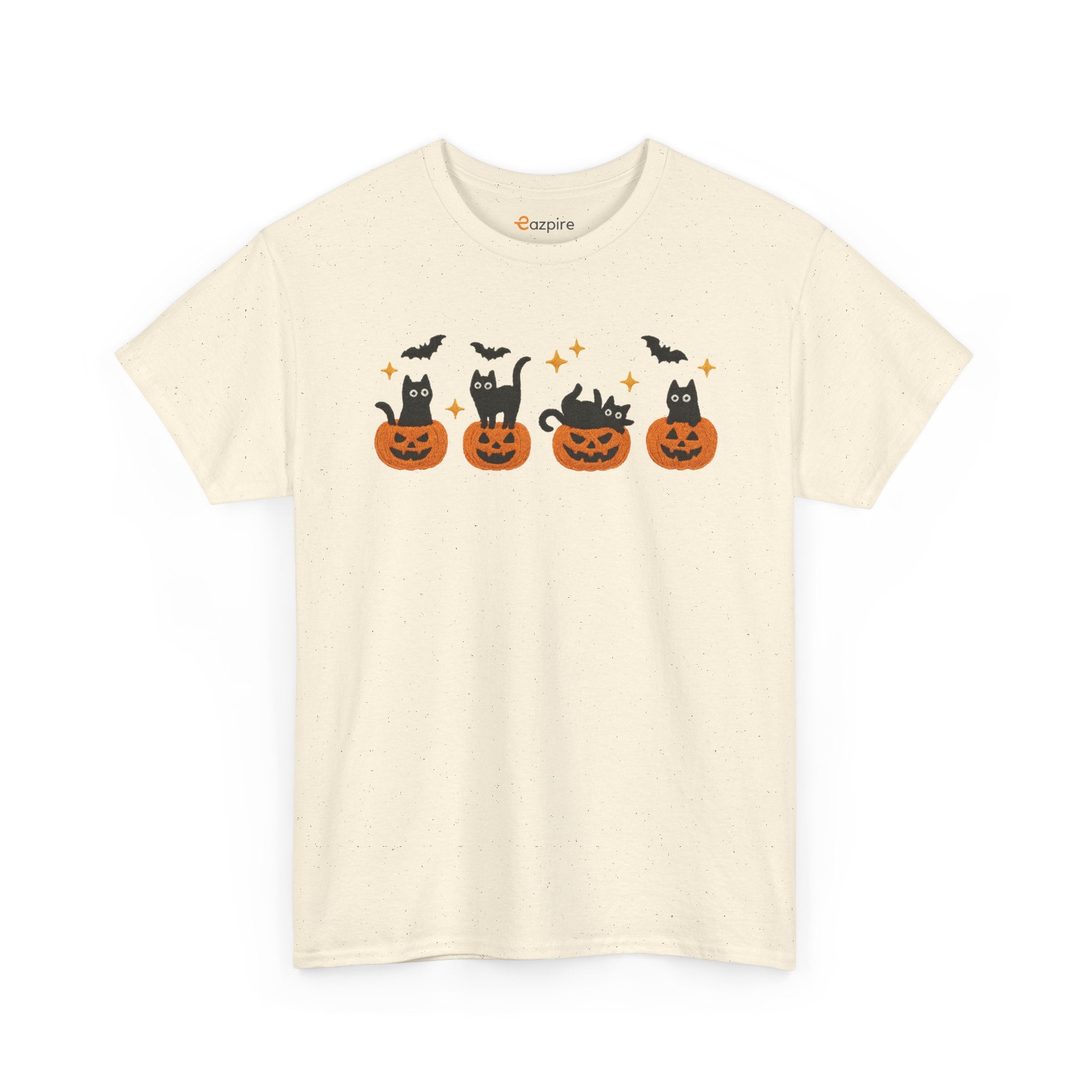 Halloween Cat & Pumpkin Tee - Cozy, Fun, Unisex T-Shirt for Cat Lovers, Spooky Season, Fall Parties, Gifts