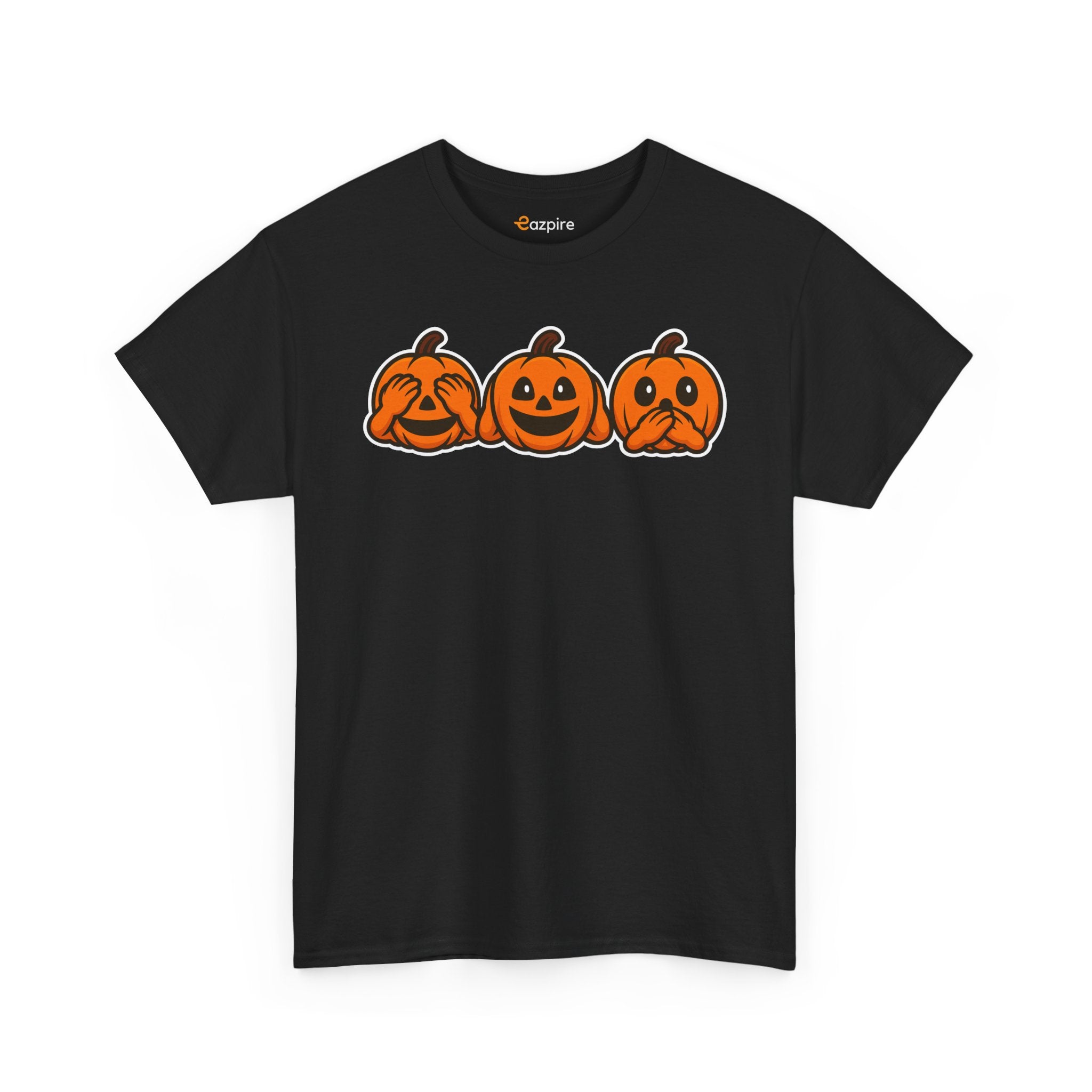 Unisex Cotton T-Shirt - See No Evil Pumpkin Tee – Cozy Fall Sweatshirt for Halloween Lovers