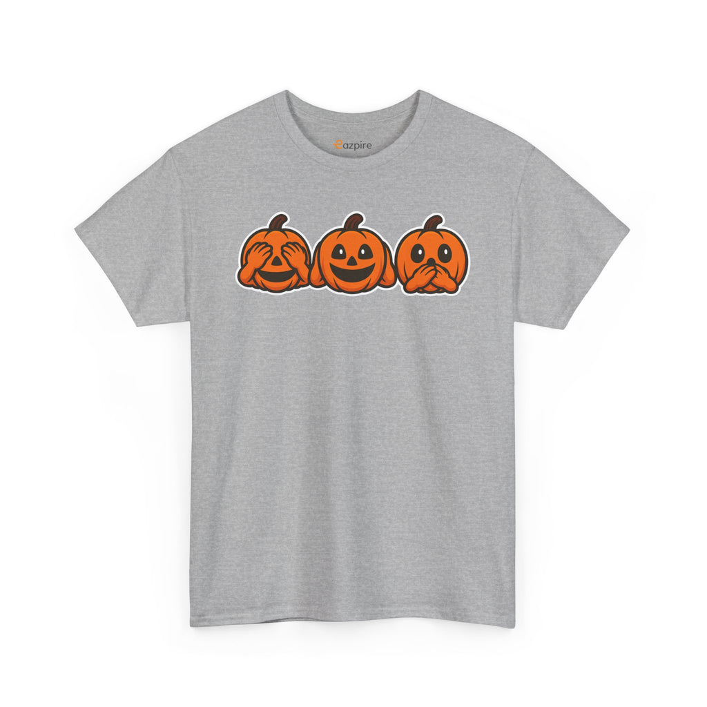 Unisex Cotton T-Shirt - See No Evil Pumpkin Tee – Cozy Fall Sweatshirt for Halloween Lovers