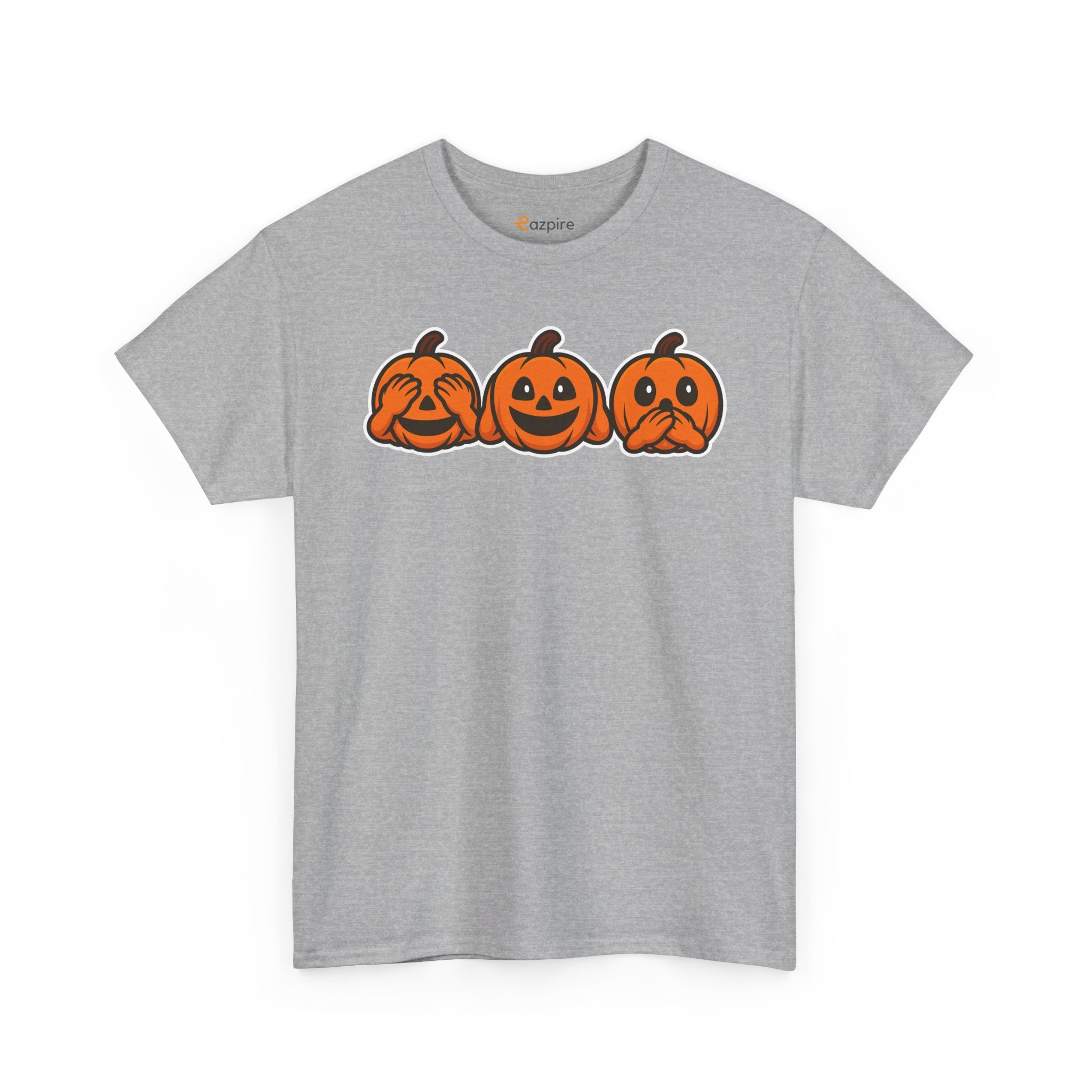 Unisex Cotton T-Shirt - See No Evil Pumpkin Tee – Cozy Fall Sweatshirt for Halloween Lovers