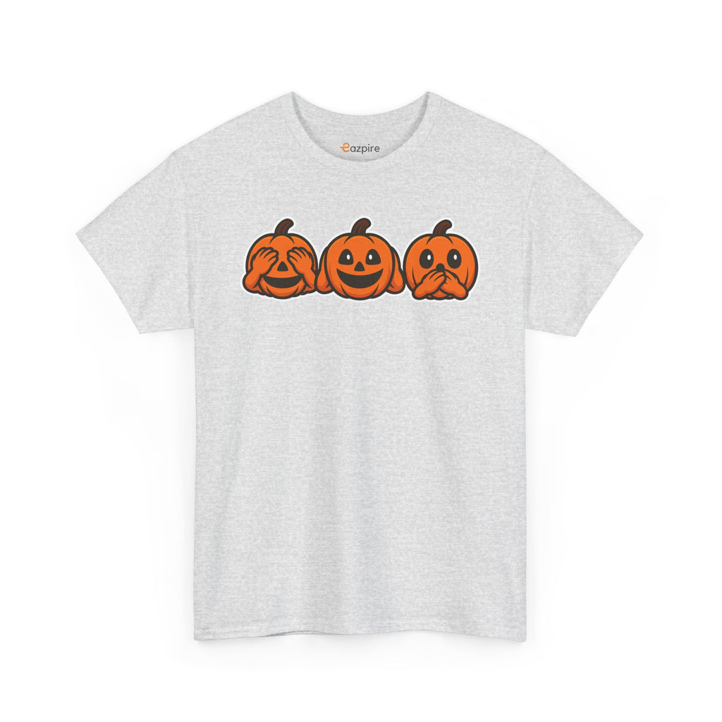 Unisex Cotton T-Shirt - See No Evil Pumpkin Tee – Cozy Fall Sweatshirt for Halloween Lovers