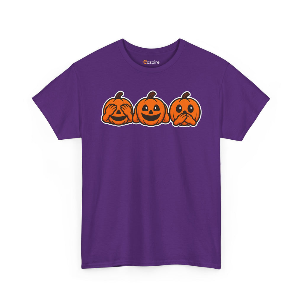 Unisex Cotton T-Shirt - See No Evil Pumpkin Tee – Cozy Fall Sweatshirt for Halloween Lovers