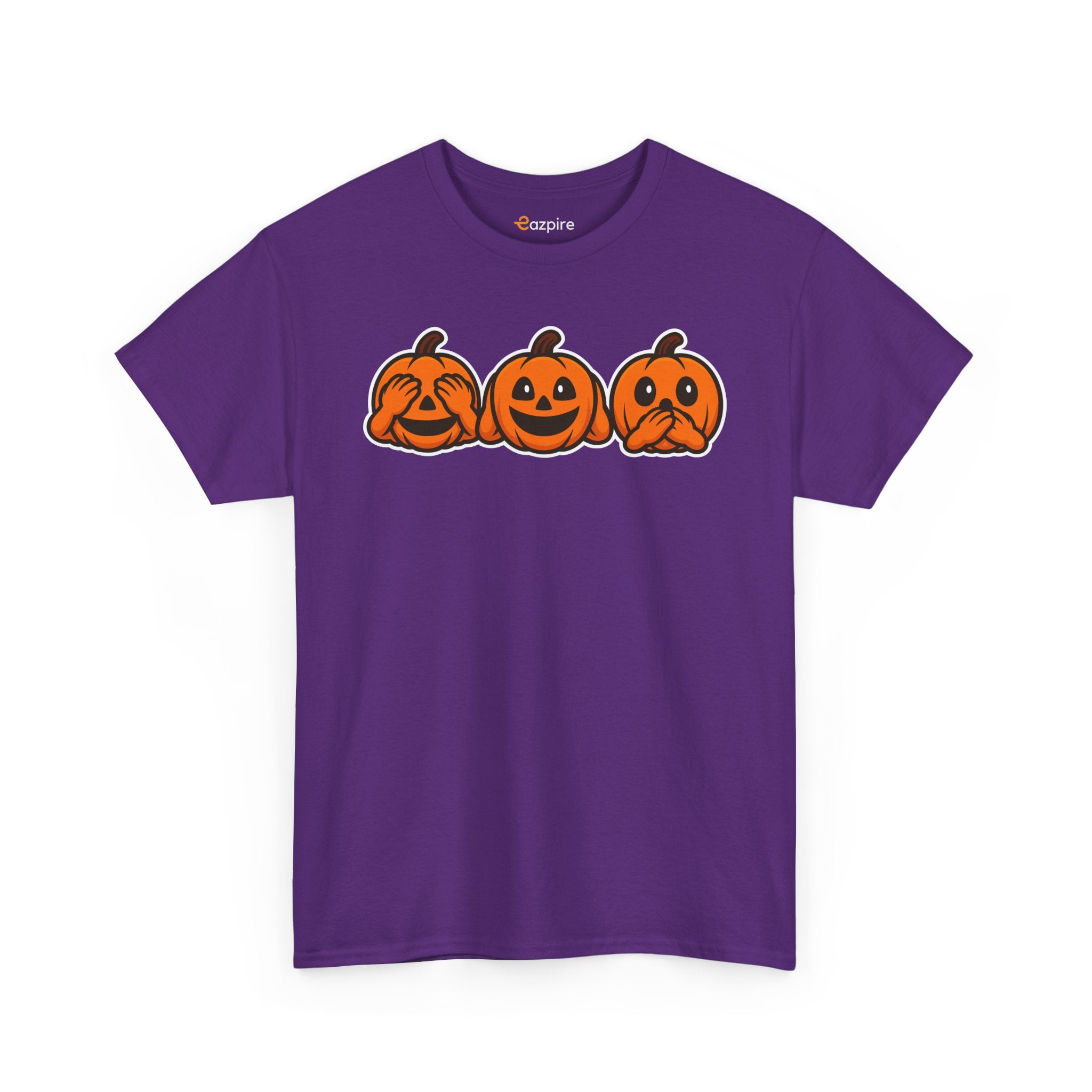 Unisex Cotton T-Shirt - See No Evil Pumpkin Tee – Cozy Fall Sweatshirt for Halloween Lovers