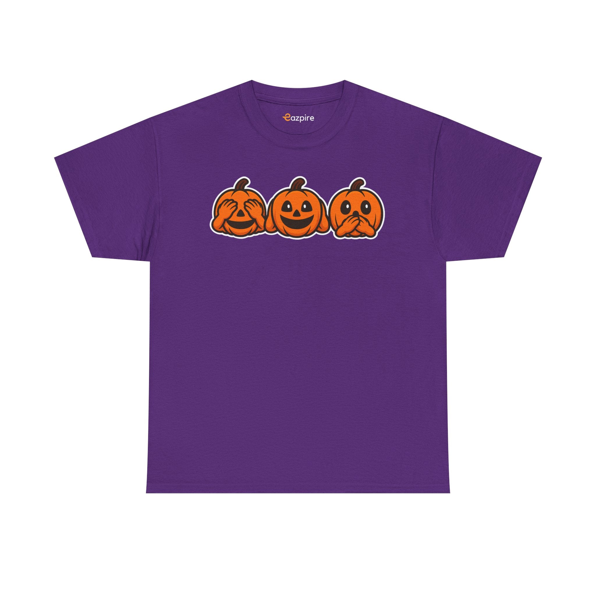 Unisex Cotton T-Shirt - See No Evil Pumpkin Tee – Cozy Fall Sweatshirt for Halloween Lovers