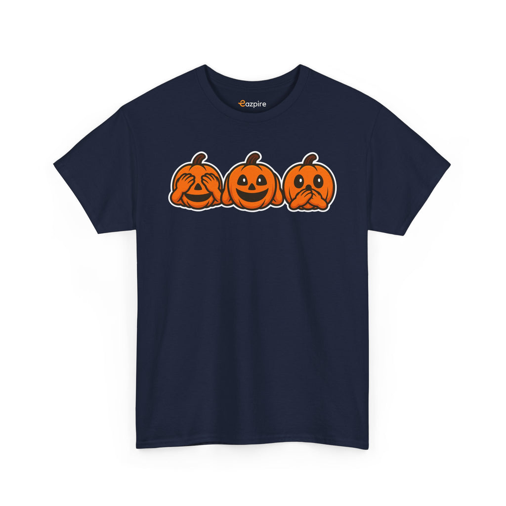 Unisex Cotton T-Shirt - See No Evil Pumpkin Tee – Cozy Fall Sweatshirt for Halloween Lovers