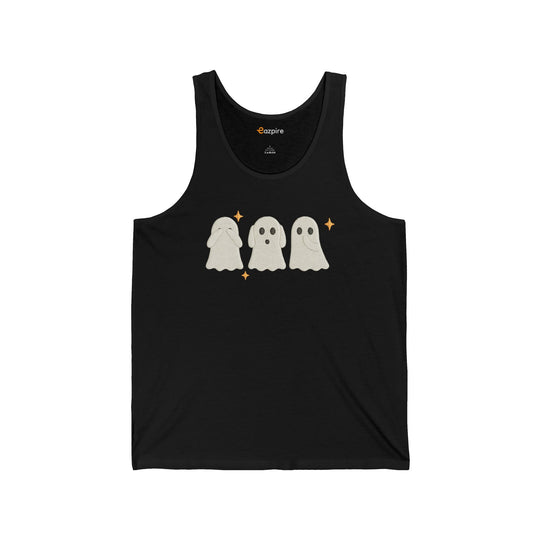 Playful Ghosts Unisex Jersey Tank - Cute Summer Top, Halloween Outfit, Casual Wear, Graphic Tank, Gift Idea