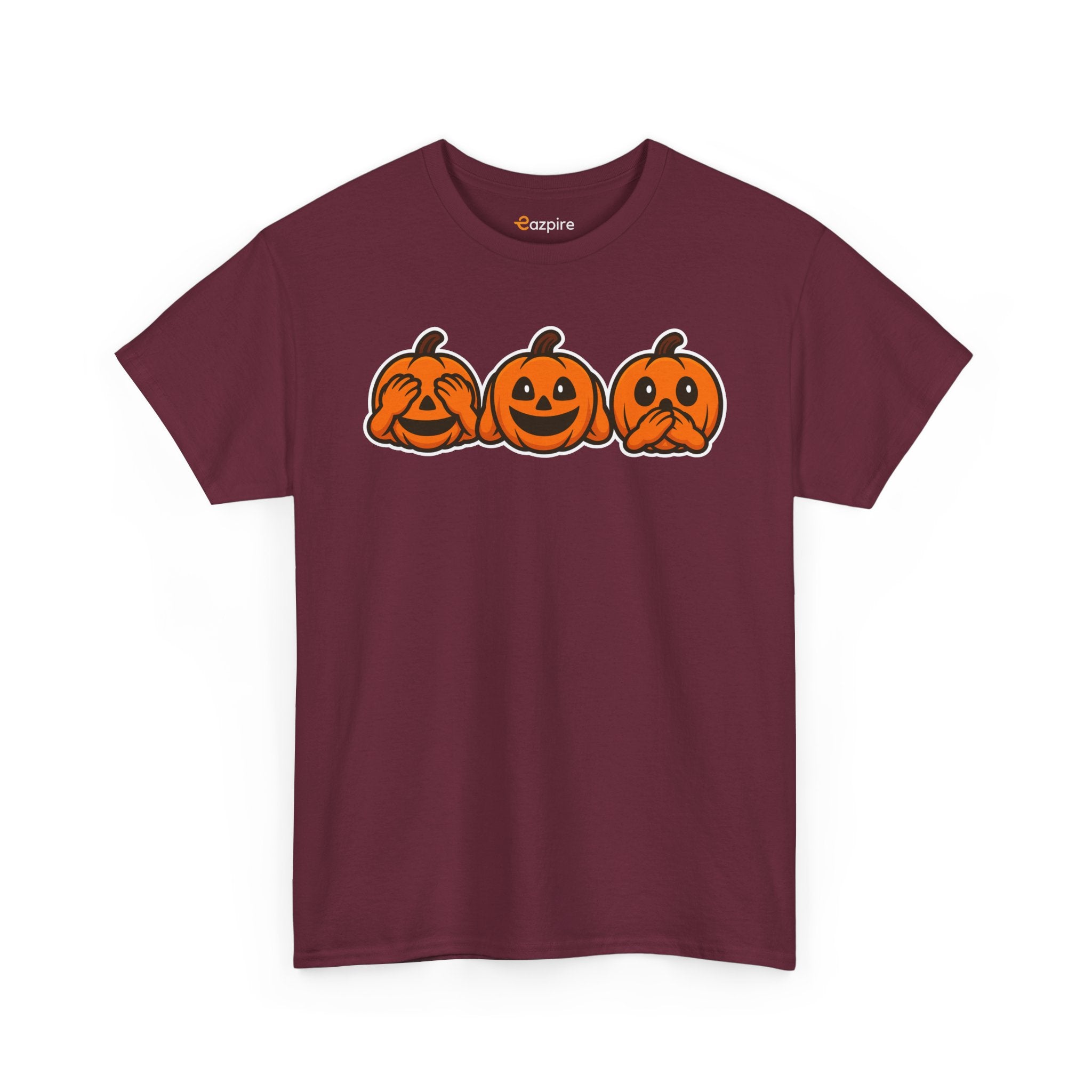 Unisex Cotton T-Shirt - See No Evil Pumpkin Tee – Cozy Fall Sweatshirt for Halloween Lovers