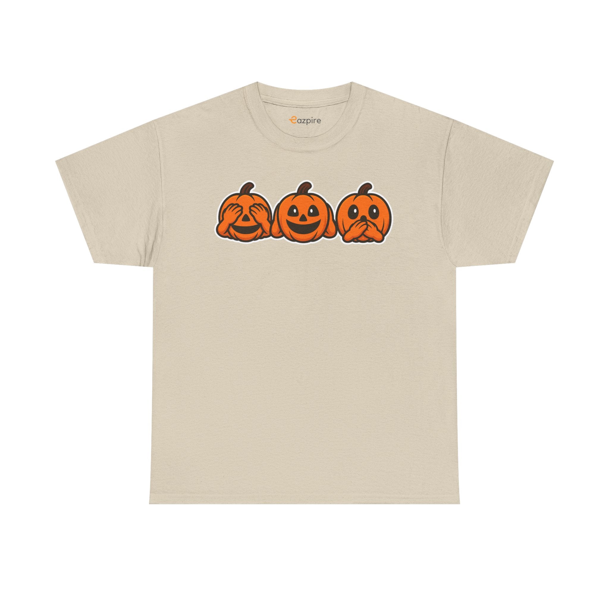 Unisex Cotton T-Shirt - See No Evil Pumpkin Tee – Cozy Fall Sweatshirt for Halloween Lovers
