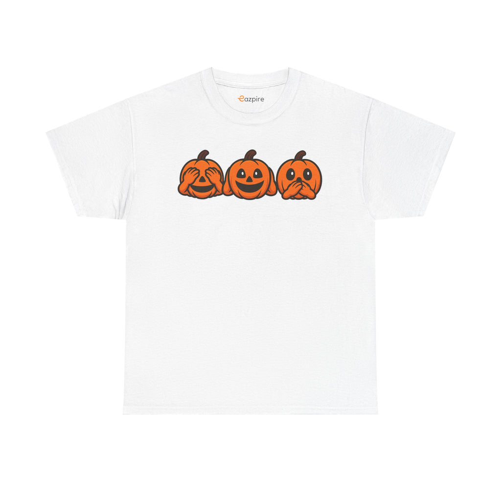Unisex Cotton T-Shirt - See No Evil Pumpkin Tee – Cozy Fall Sweatshirt for Halloween Lovers