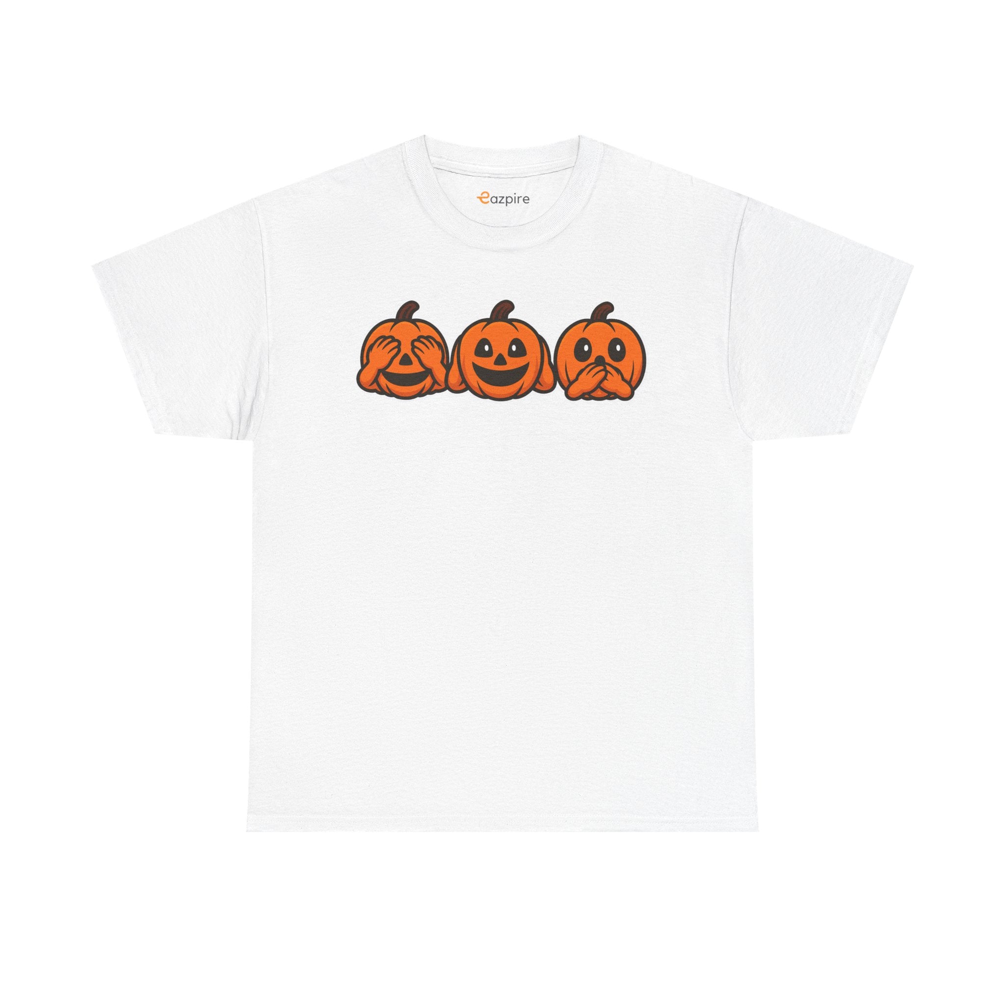 Unisex Cotton T-Shirt - See No Evil Pumpkin Tee – Cozy Fall Sweatshirt for Halloween Lovers