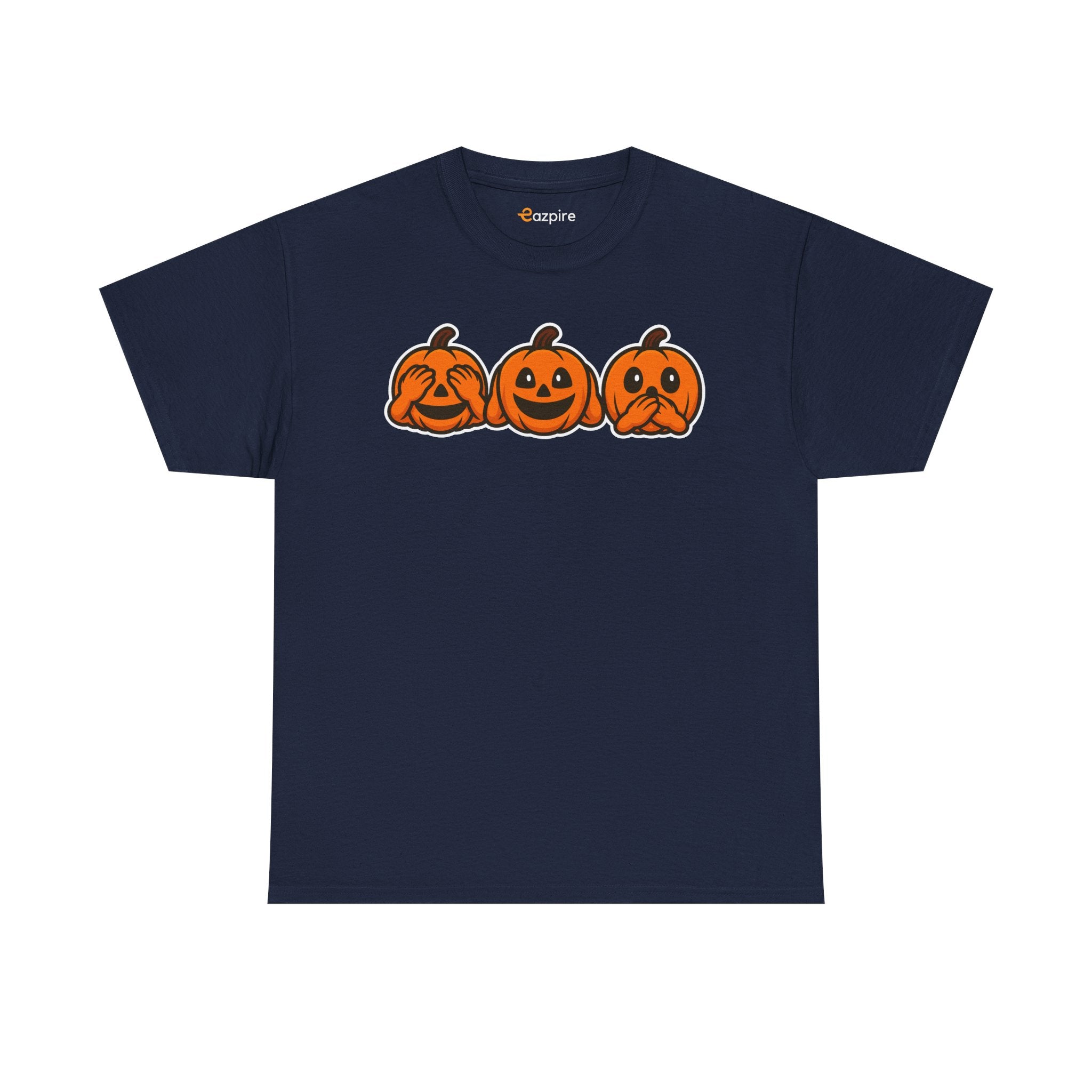 Unisex Cotton T-Shirt - See No Evil Pumpkin Tee – Cozy Fall Sweatshirt for Halloween Lovers