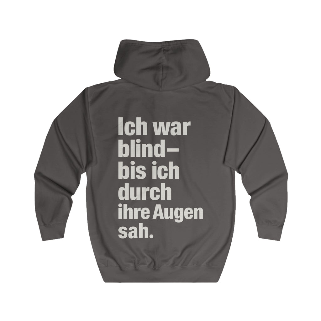 Full Zip-Up Hoodie - Ich war blind - bis ich durch ihre Augen sah. - Vegan Statement