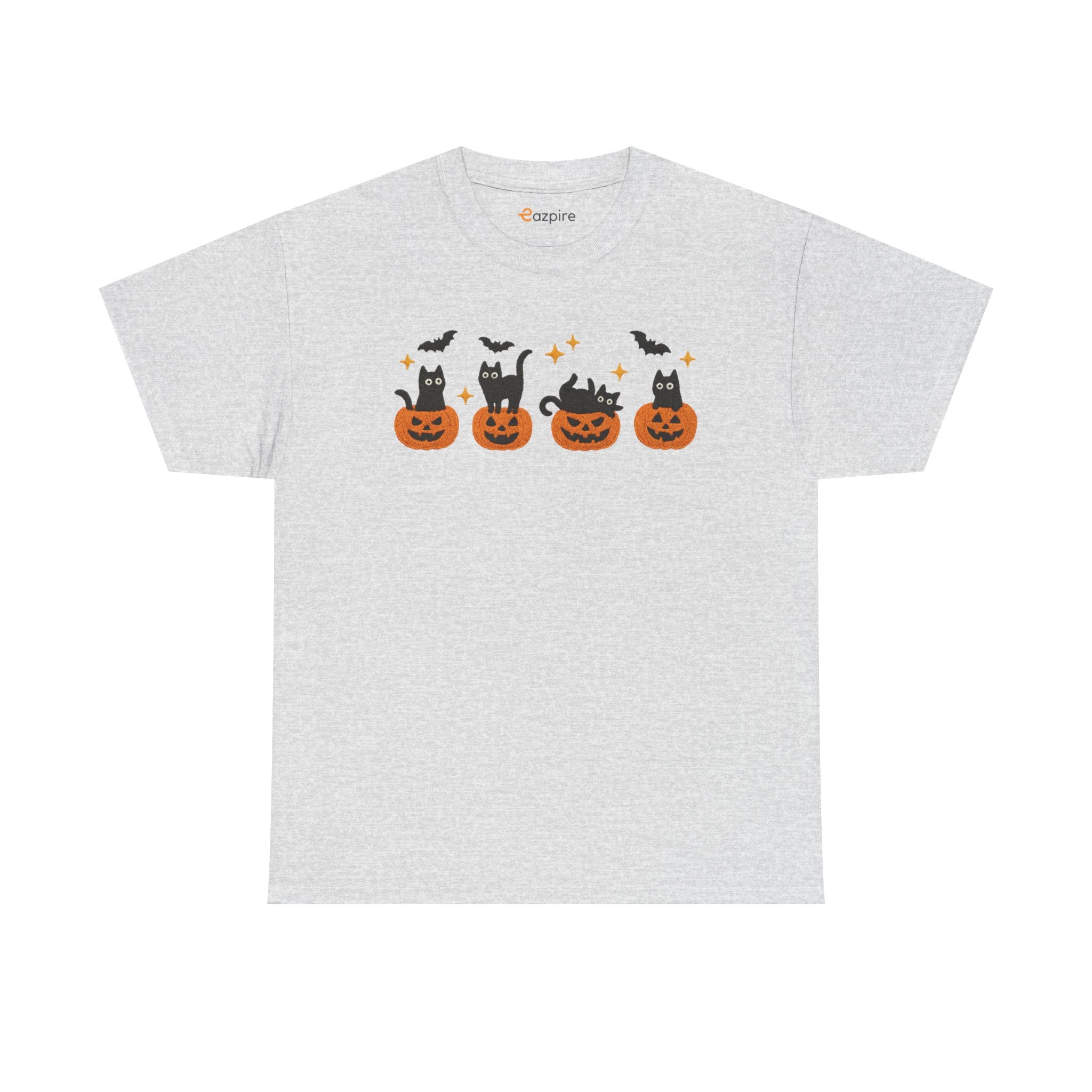 Halloween Cat & Pumpkin Tee - Cozy, Fun, Unisex T-Shirt for Cat Lovers, Spooky Season, Fall Parties, Gifts