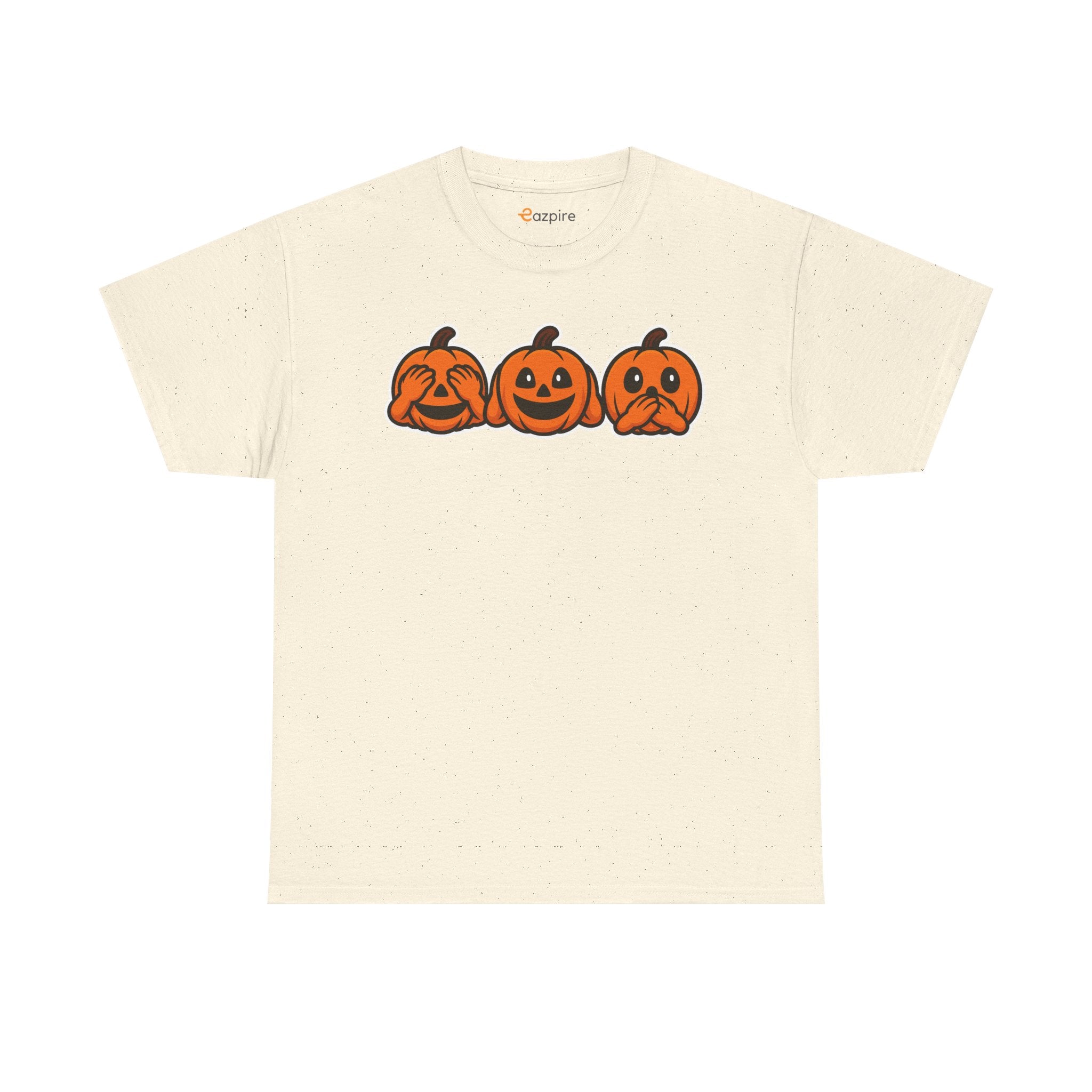 Unisex Cotton T-Shirt - See No Evil Pumpkin Tee – Cozy Fall Sweatshirt for Halloween Lovers