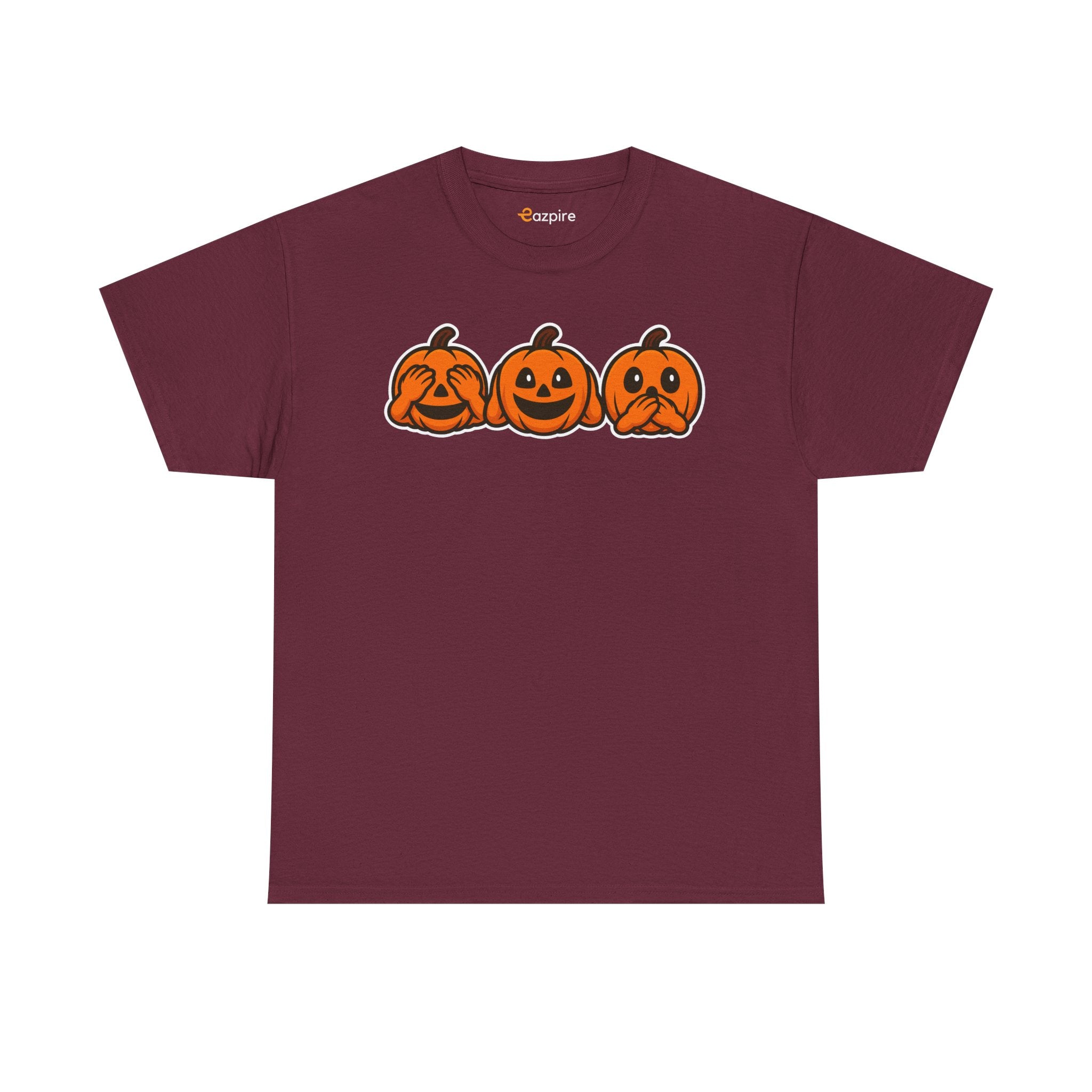 Unisex Cotton T-Shirt - See No Evil Pumpkin Tee – Cozy Fall Sweatshirt for Halloween Lovers