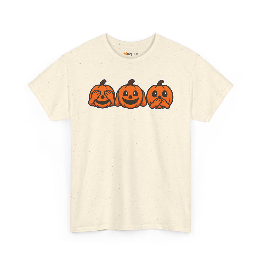 Unisex Cotton T-Shirt - See No Evil Pumpkin Tee – Cozy Fall Sweatshirt for Halloween Lovers